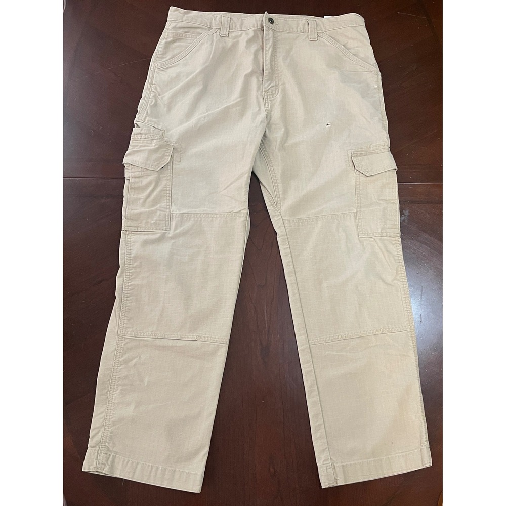 Dickies Flex Cargo Pants Mens 37x30 Tan‎ Ripstop Tough Max Work Trousers WP702DS